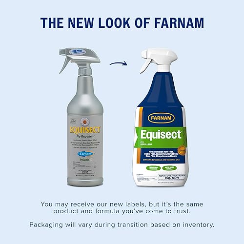 Miniatura 12 de Farnam Equisect - Repelente botánico de moscas a base de agua con aroma a hierbas para caballos, perros y gatos, 32 onzas