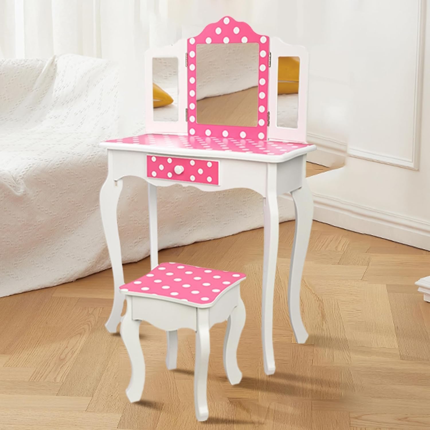 Princess Vanity Unicorn Vanity Set For Girls Kids Makeup Table