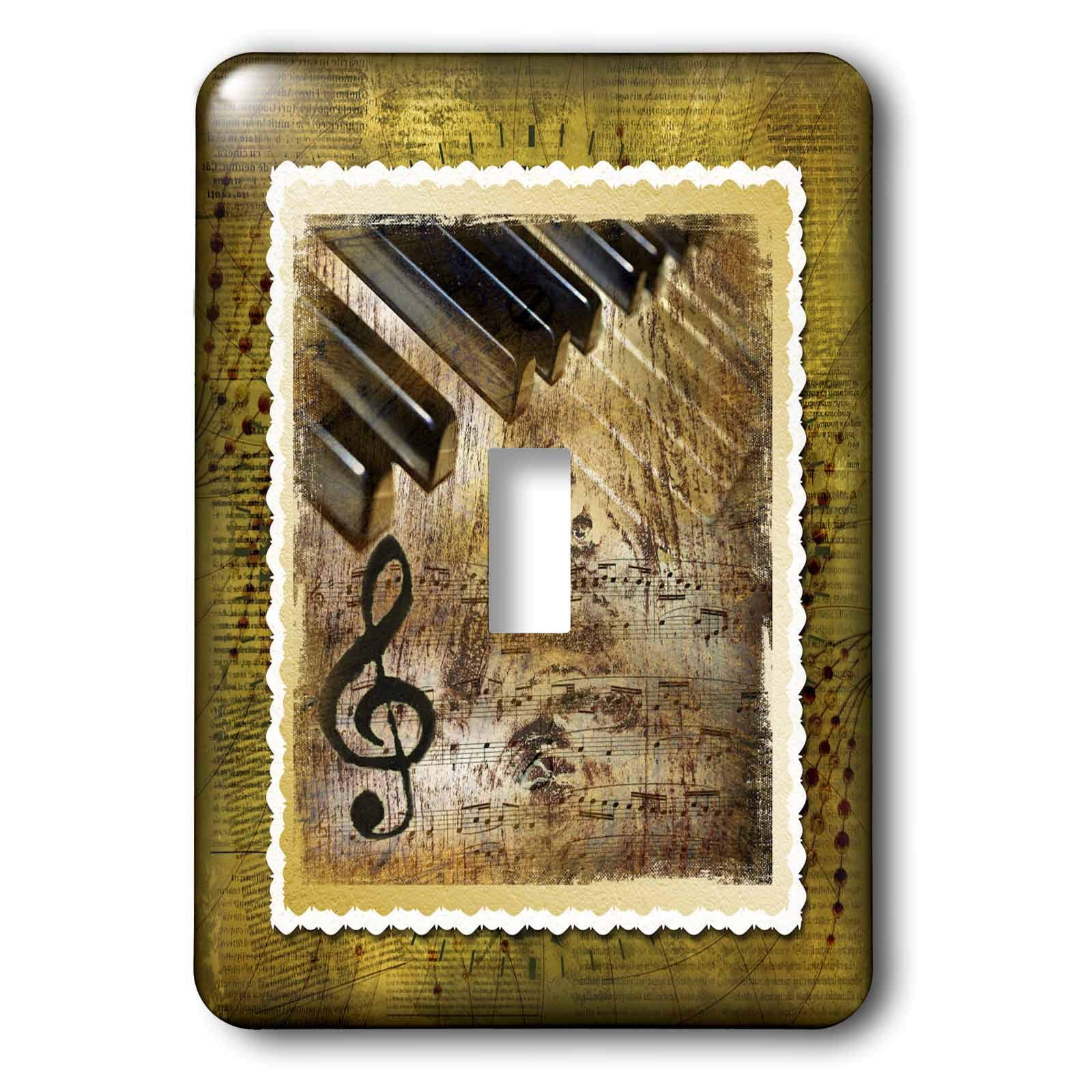 Interrupteur à bascule simple Musique et mots plaque de switch déco 3dRose lsp_41330_1