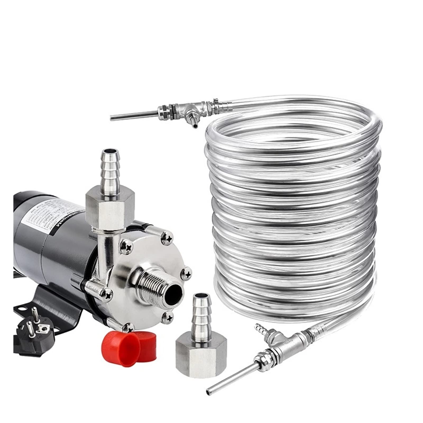 Intercambiador de Calor, 15R intercambiador de Calor Bomba magnética e Hierba Acero Inoxidable 9.52 * 0.5 * 10 m Contraflow -Wort Chiller, accionamiento magnético(U-S)