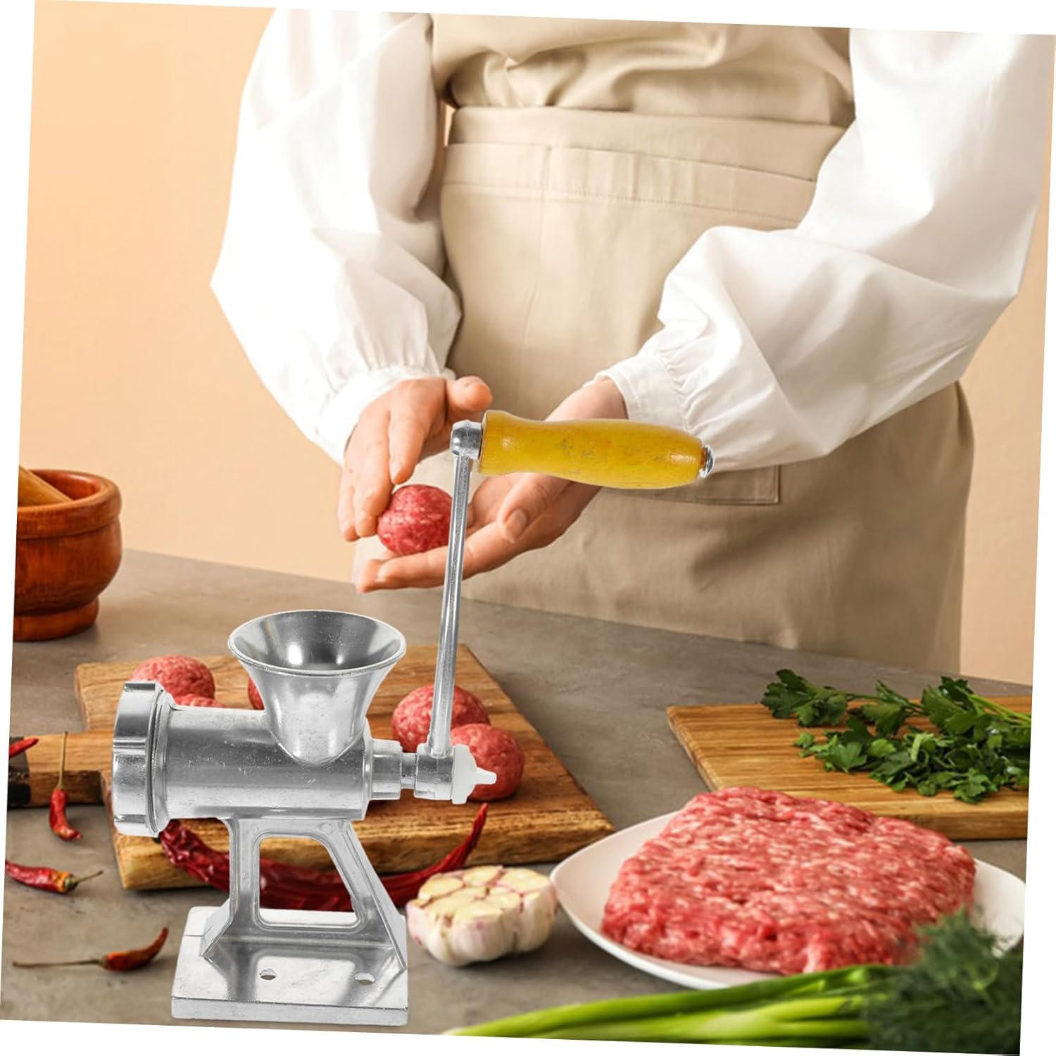 1set Manual Garlic Minced Machine Heavy-duty Sausage Stuffer for Kitchen Use Versatile Meat and Stuffing Tool for Home Cooking and Design