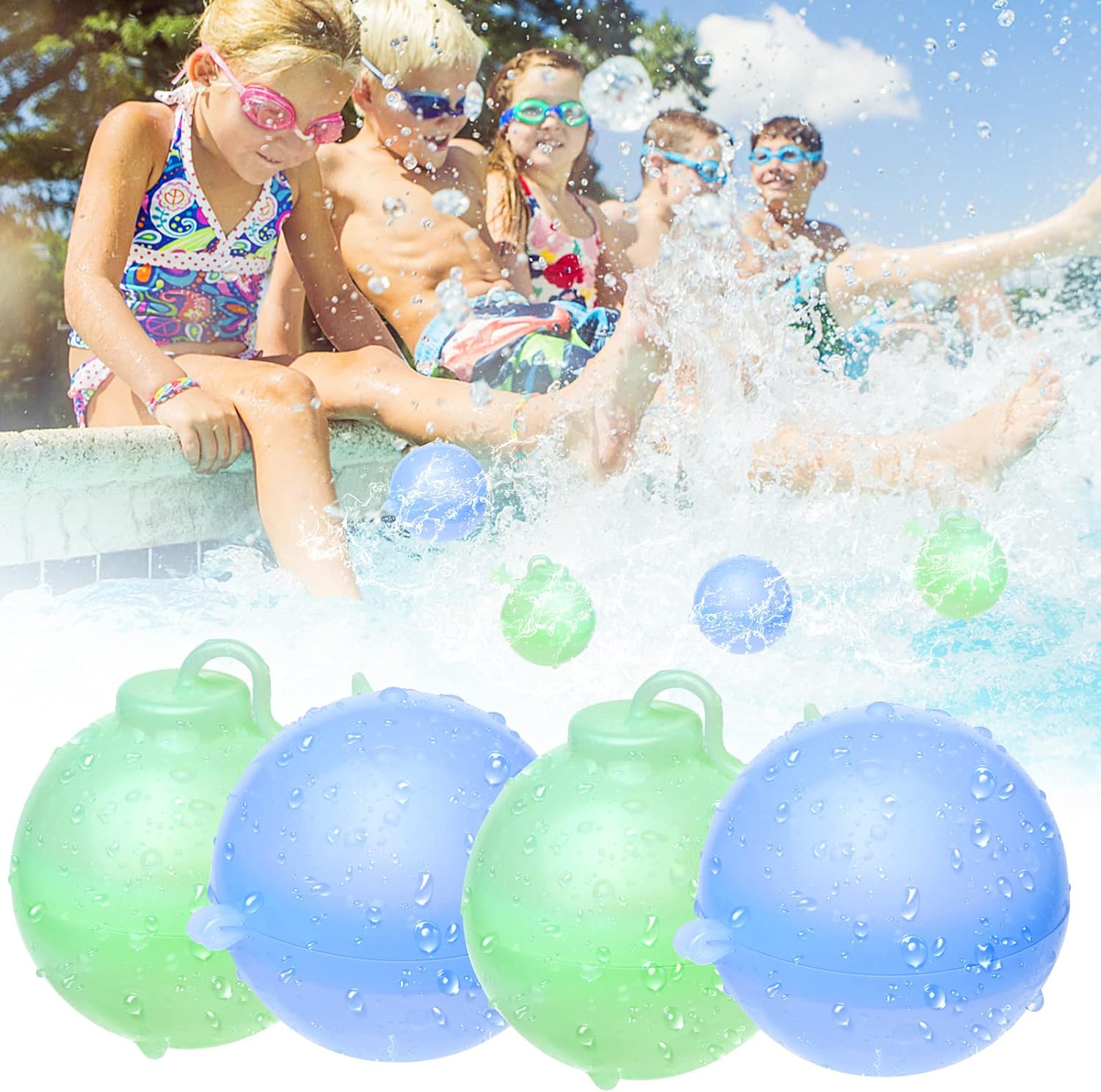 Gemeer Reusable Water Balloons Water Balloons Quick Fill Self Sealing