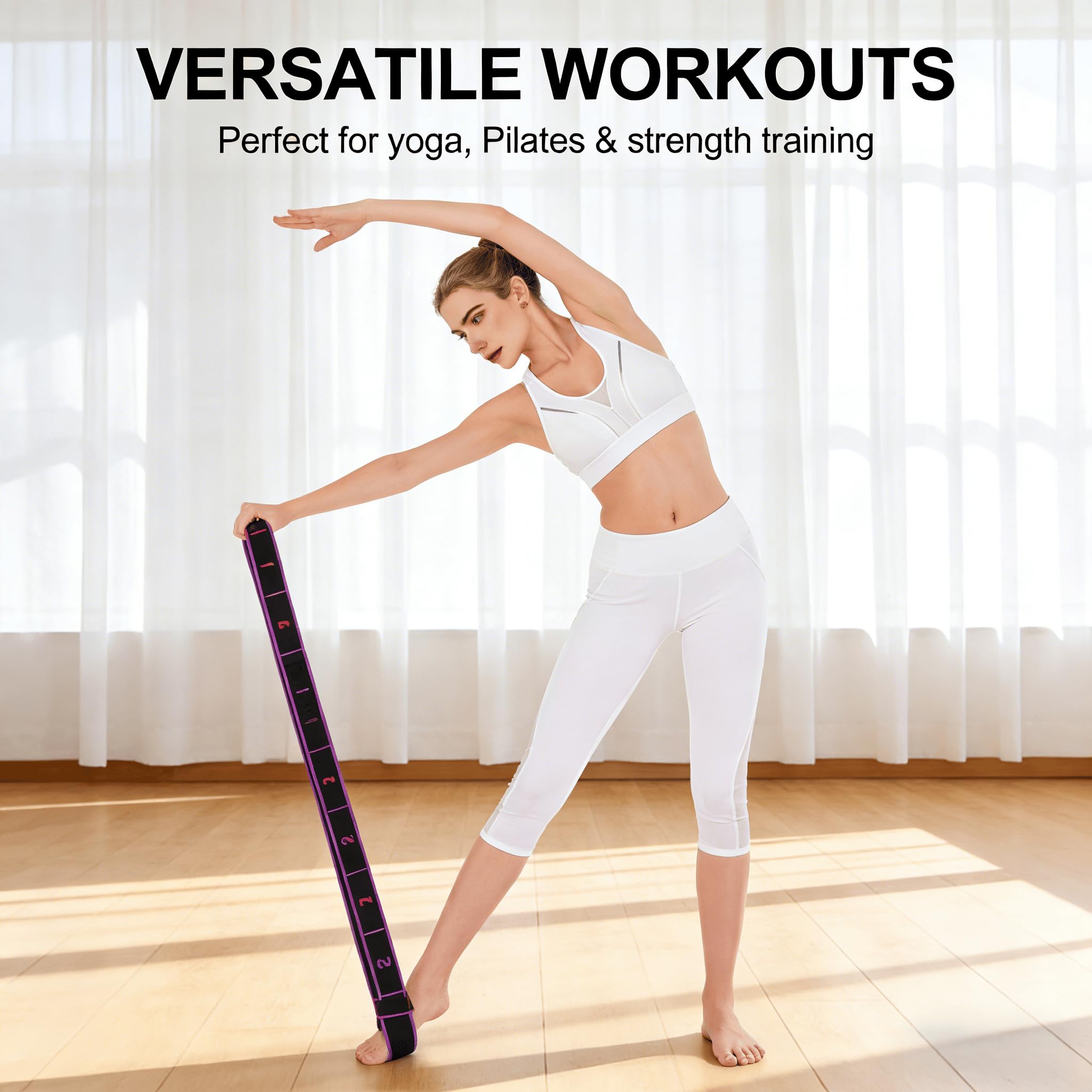 Bandas de resistencia de fitness para estiramiento y entrenamiento de fuerza, bandas elásticas de ejercicio de 8 niveles, equipo de entrenamiento de cuerpo completo para gimnasio en casa