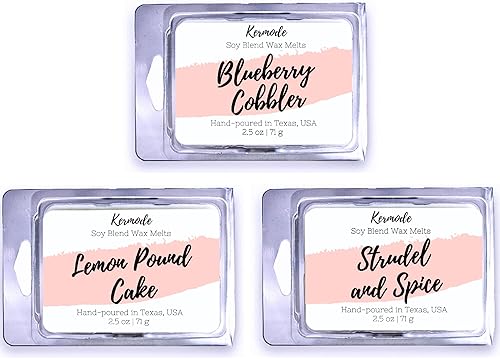 Kermode Cubos de cera perfumada no tóxica para derretir Cubos de cera de vela de larga duración para calentador de cera perfumada Cera de soja