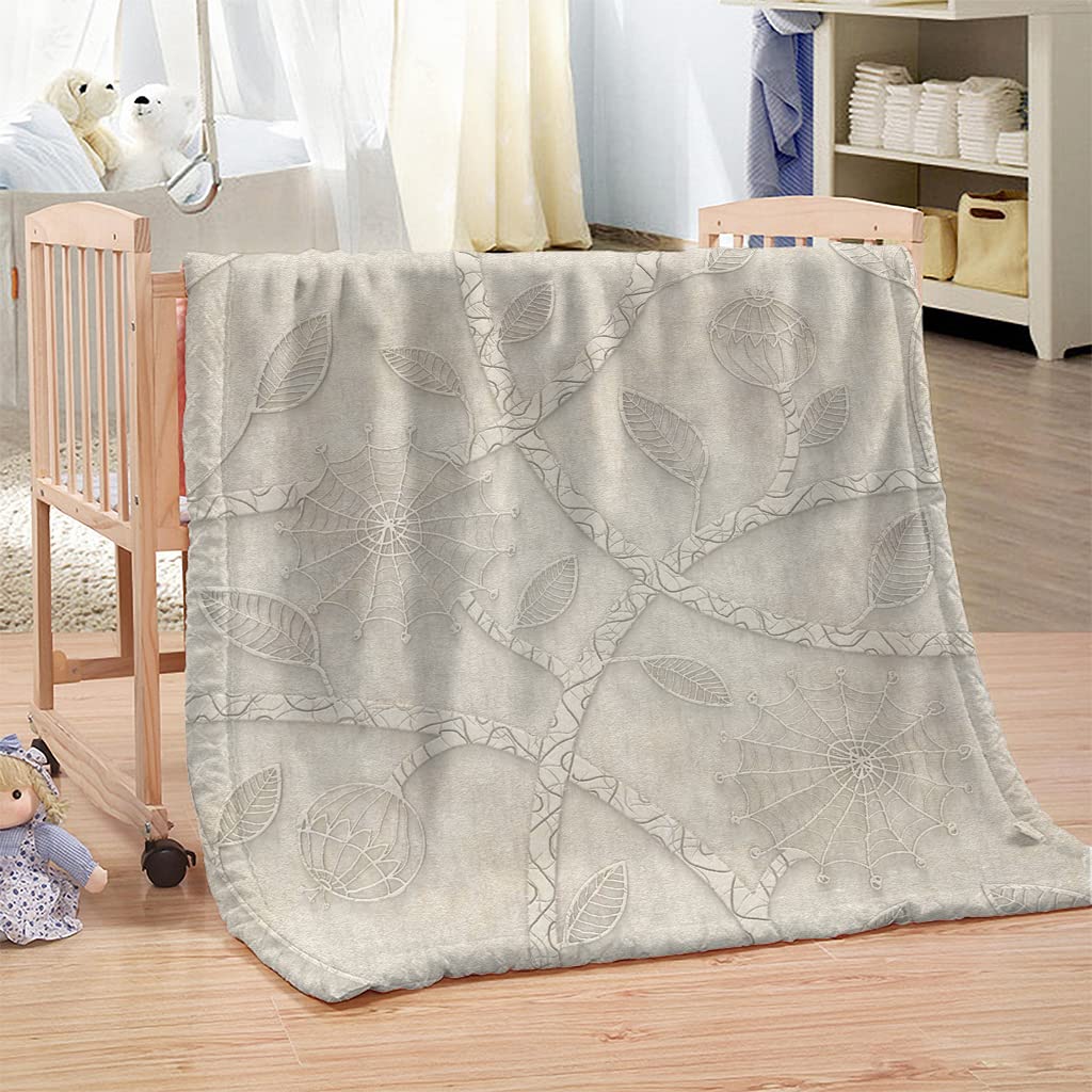 Manta Sherpa Franela Reversible Alivio y Hojas Manta Polar, Manta Felpa de Sofá, 100% Microfibra, Suave, Caliente, Transpirable para Invierno 180x200 cm