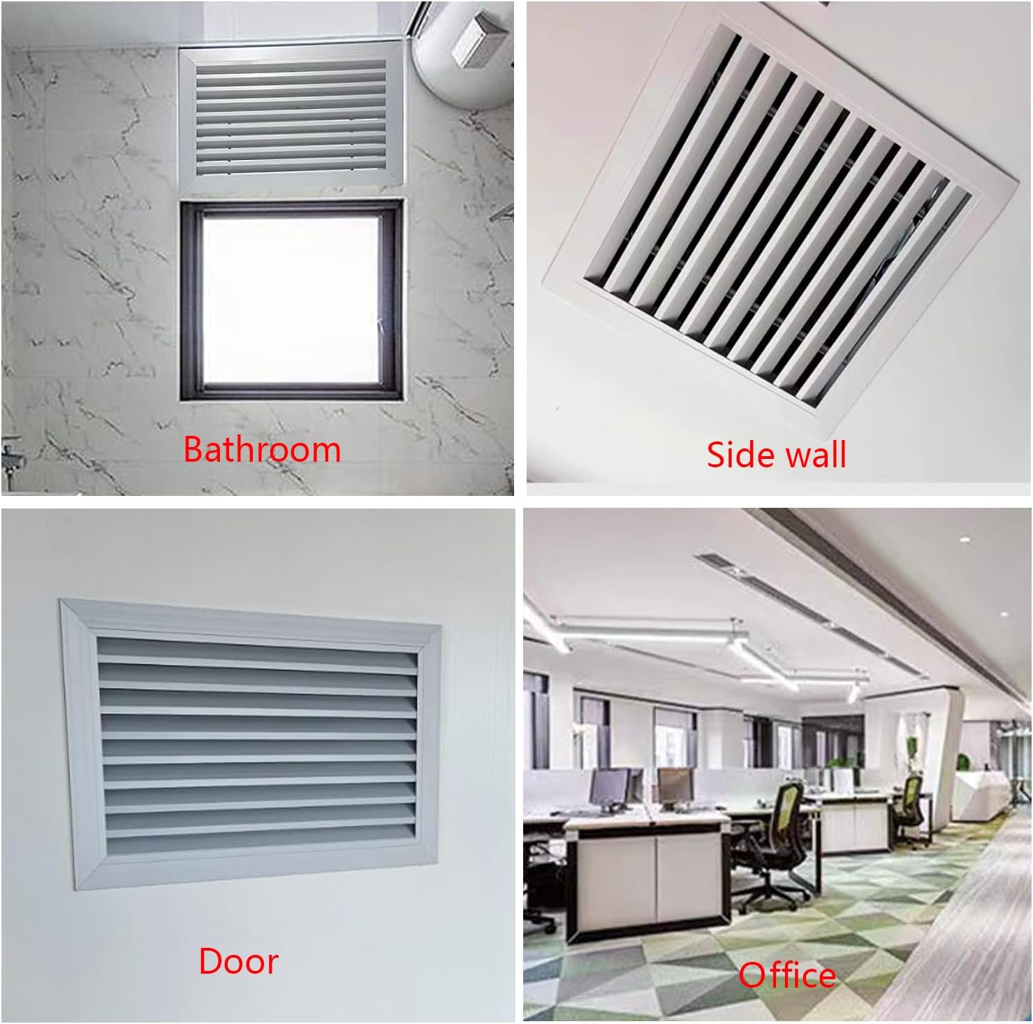 Door Vents for Interior Doors Two Sided, 20” x 12” Door Louver Vent Aluminum Louvered Door Vent White Door Air Vent Grille for Bathroom Garage Cabinet