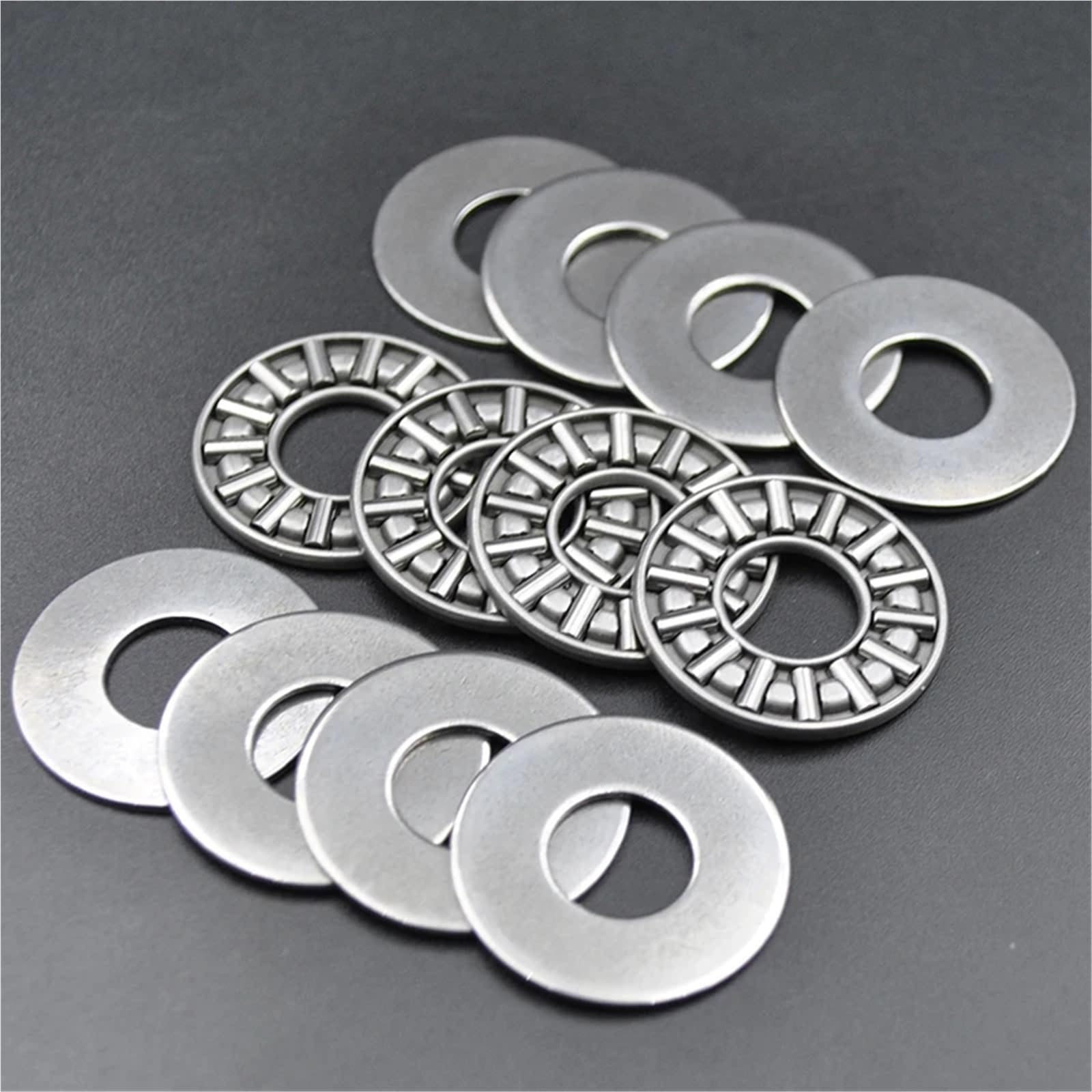 Rodamientos de agujas de empuje plano AXK1024 +2AS 1024 10x24x4 mm Rodamiento de rodillos de empuje axial con arandelas (100 piezas)