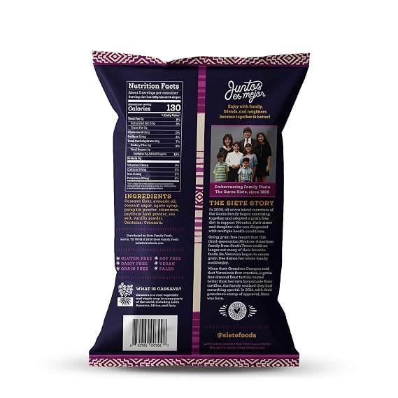 Siete Grain Free Churro Strips | Gluten Free Chips | Vegan Snacks | Non GMO | 5 Ounce (Pack of 12)