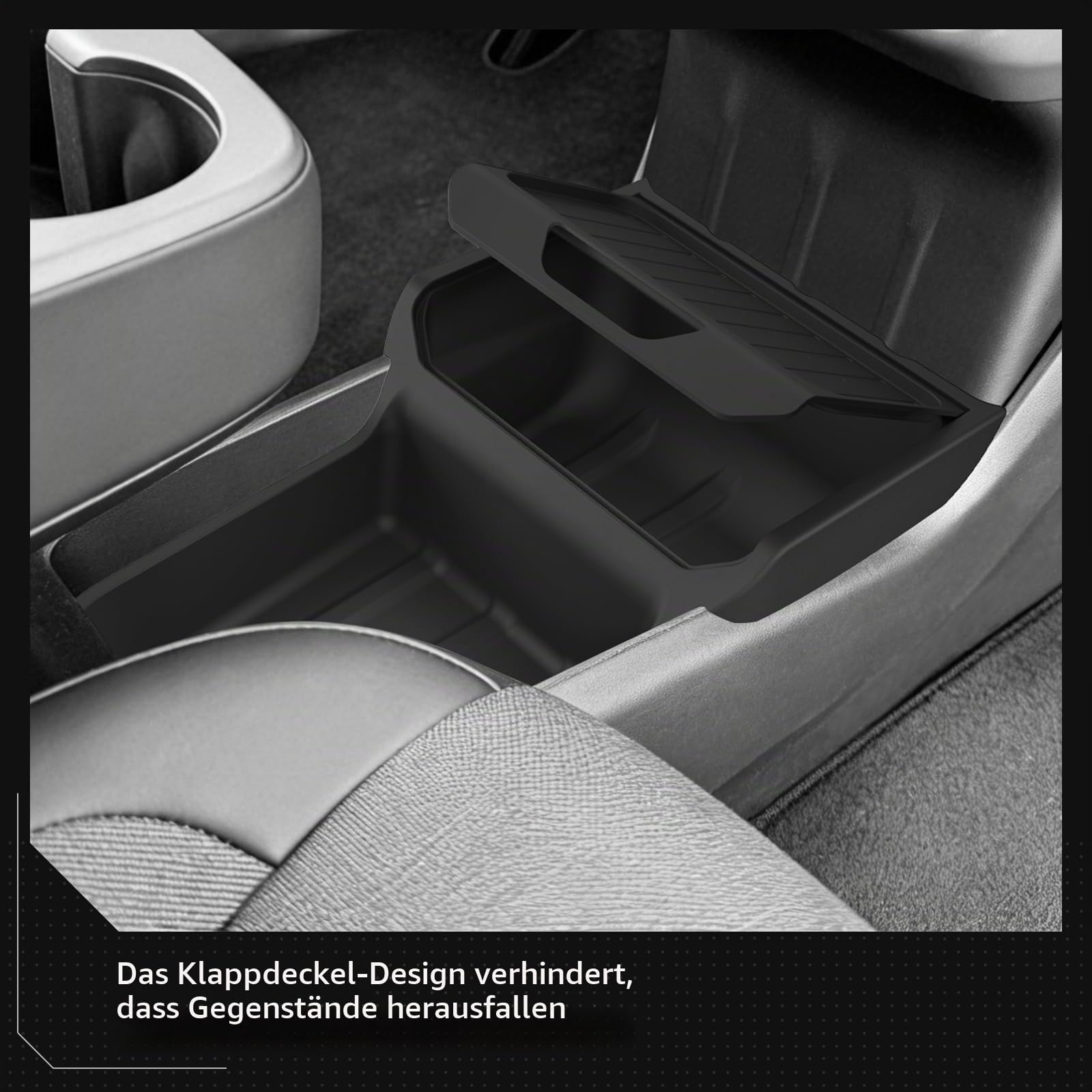 Für Tesla Model Y Juniper 2026 2025 Mittelkonsolen-Organizer, TPE Unterer Aufbewahrungseinsatz, rutschfeste Innenaufbewahrungsbox für Model Y Juniper Standardversion