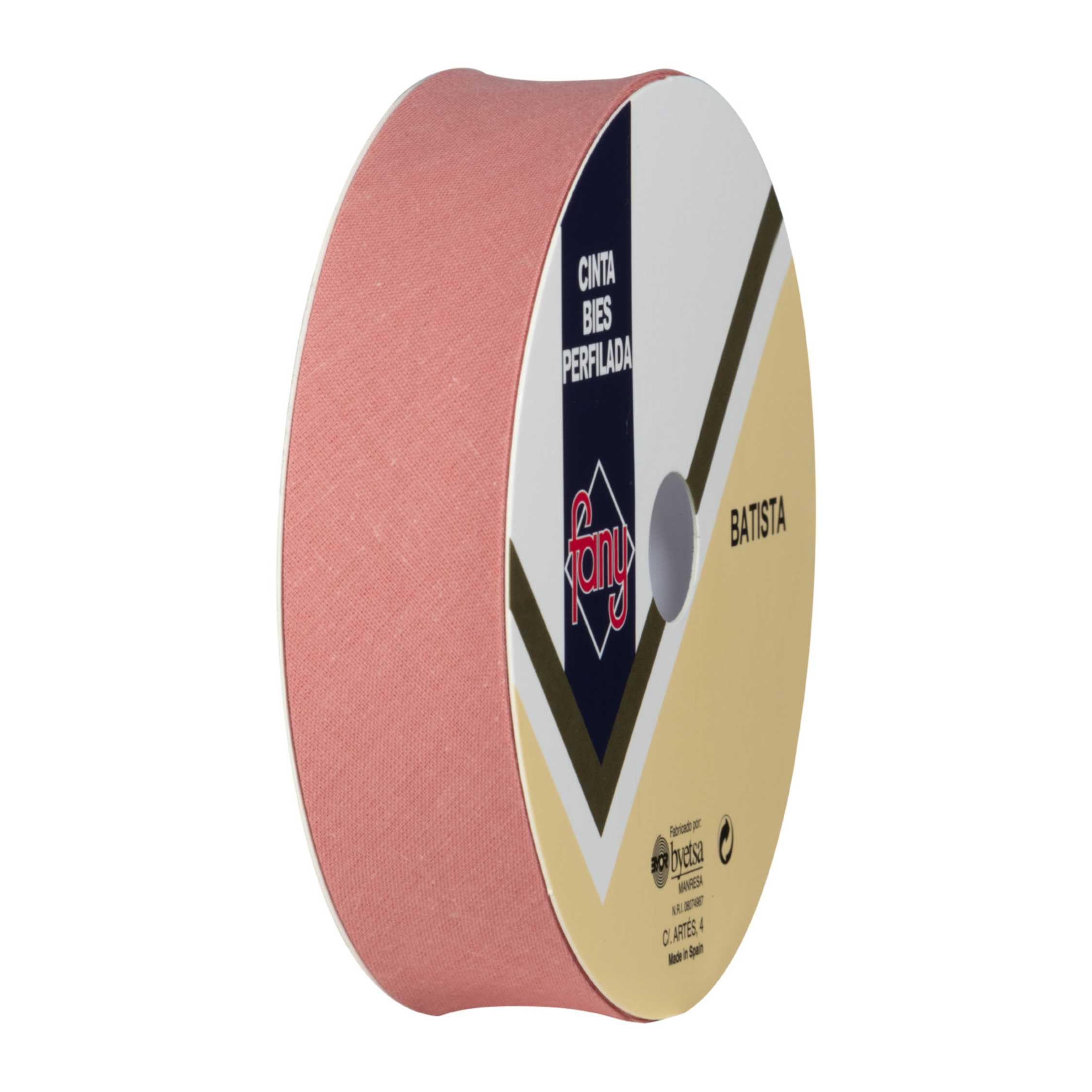 Discover Lifestyle & Fashion Fabrics Bias Binding Tape Polycotton Poly Cotton Sewing Piping Bunting Decorative Trim Edging Hemming Huge Colour Range | 18mm Wide (25 Metre Roll, Dusty Pink) — image 1