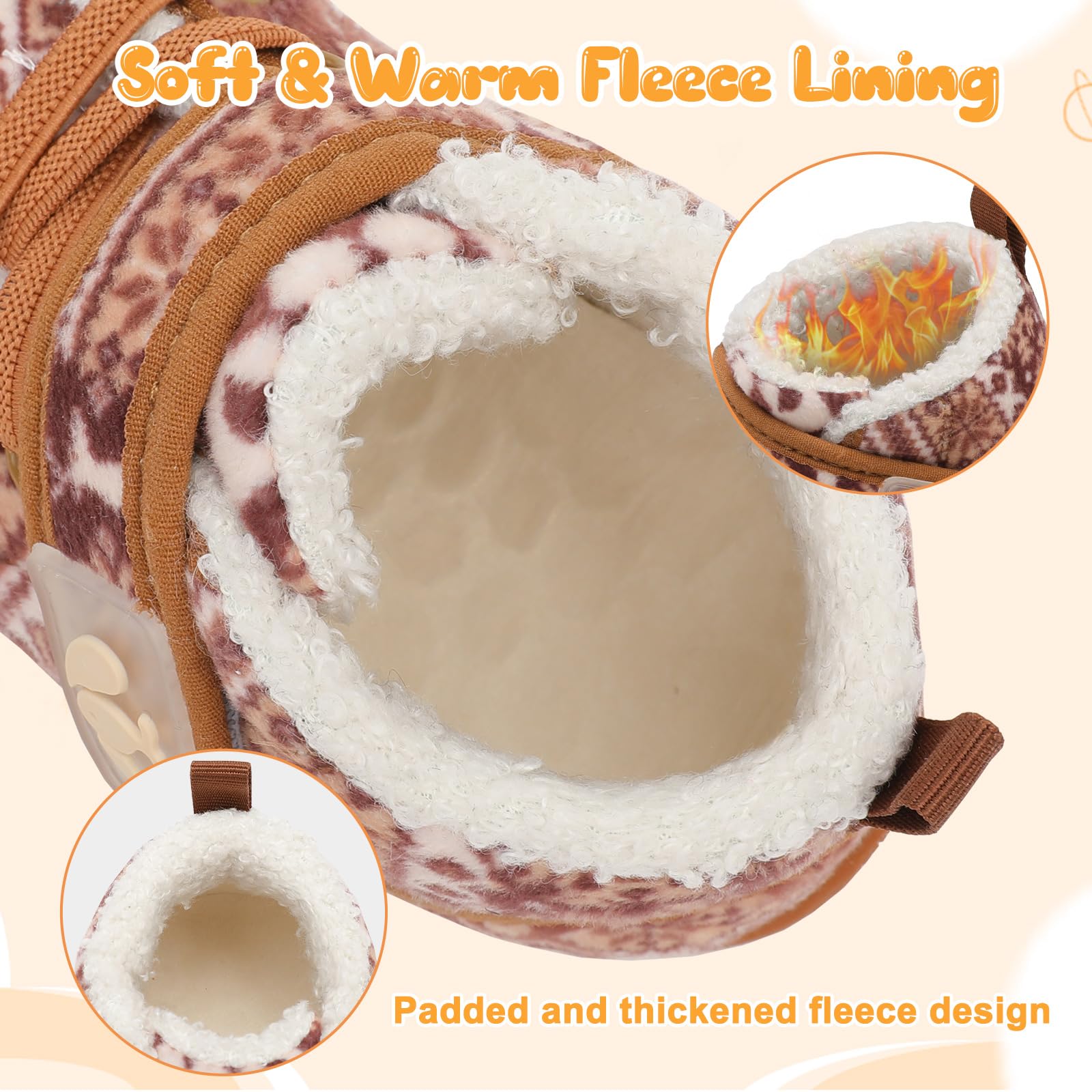 FEETCITY Infant Winter Shoes Baby Boots Boys Girls Slippers Toddler Cozy Fleece Ankle Booties Warm Cartoon Socks Shoes