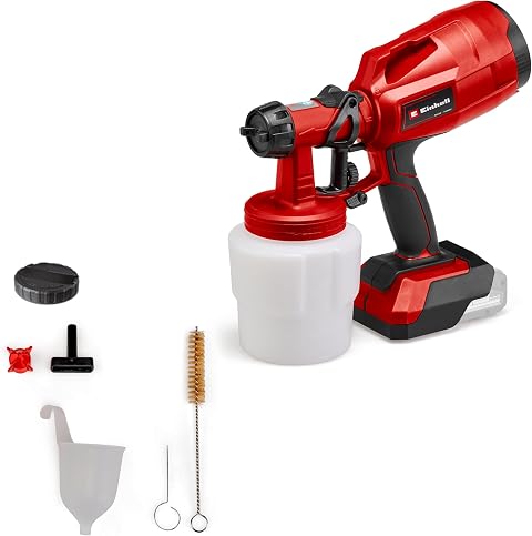 Einhell Akku-Farbsprühsystem TC-SY 18/60 Li-Solo | PXC | 18 V | 650 ml/min Förderleistung | Farbmengenregulierung | 800 ml Farbbehälter | 2 Düsen | ohne Akku