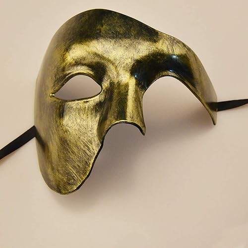 Miniatura 5 de KEFAN Máscara para hombre de mascarada, máscara de media cara del fantasma de la ópera