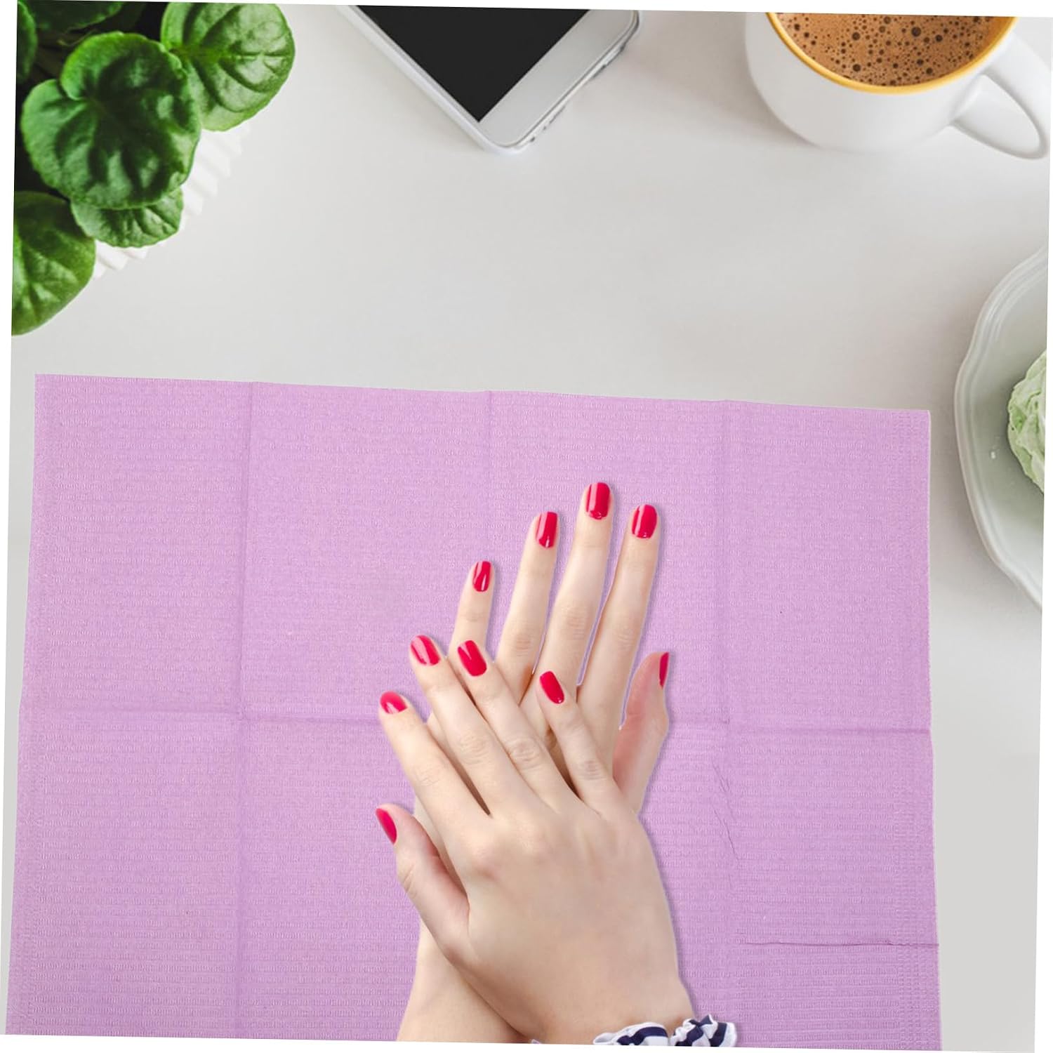 CALLARON 50pcs Nail Mats Disposable Nail Mats Manicure Pads for Desk Beauty Salon Supplies
