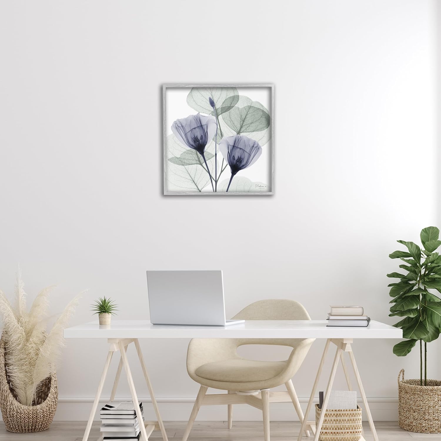 Stupell Industries Contemporary Eucalyptus & Herbs Gray Framed Giclee Art, design by Albert Koetsier, 24 x 24