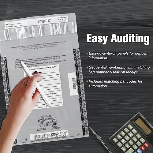 Miniatura 8 de BankSupplies Ultima - Bolsas de depósito transparentes azules | 10 pulgadas de ancho x 14 pulgadas de alto | Paquete de 100 | Tránsito,