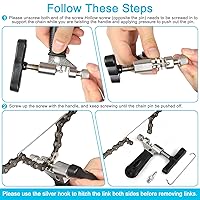 Vista 5 de Kit de herramientas de reparación de cadena de bicicleta con cadena de una sola velocidad, interruptor de cadena con gancho, alicates de eslabones