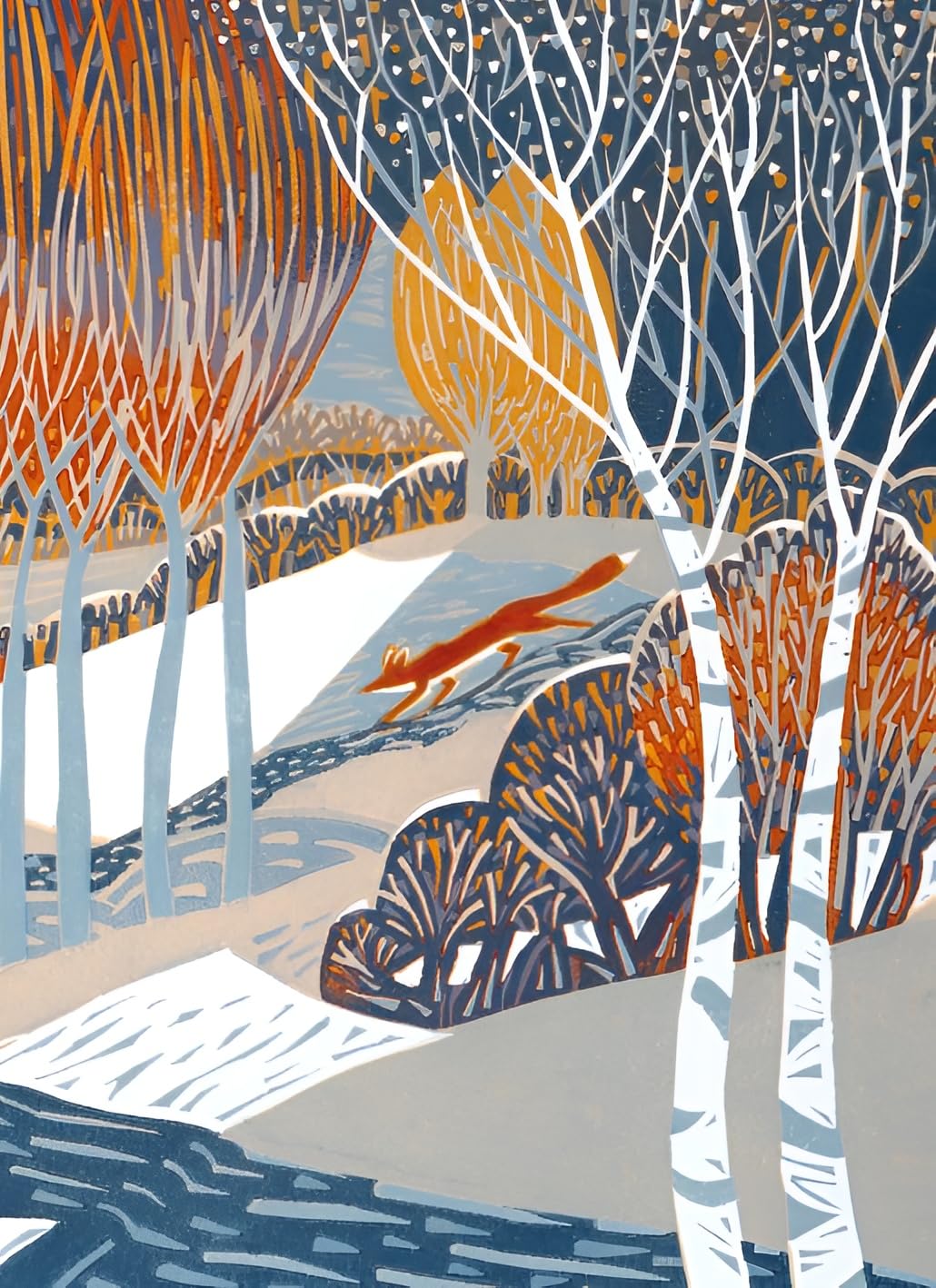 Museums & Galleries Charity Christmas Cards Pack of 8, Festive Fox in the Snow