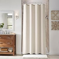 Vista 113 de Naturoom cortina de ducha de 36 pulgadas - cortina de ducha estrecha para espacio pequeño, de medio tamaño, de lino verde ultra gruesa, juego