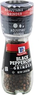 McCormick Black Peppercorn Grinder Pack of 6, 1.24 oz Glass Bottles - Fresh Ground Pepper for Kitchen & Tabletop
