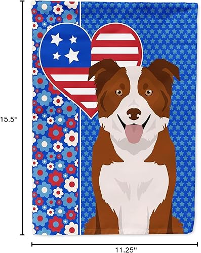 Miniatura 5 de Caroline's Treasures WDK5137GF - Bandera patriótica de Estados Unidos de América, Border Collie, rojo y blanco
