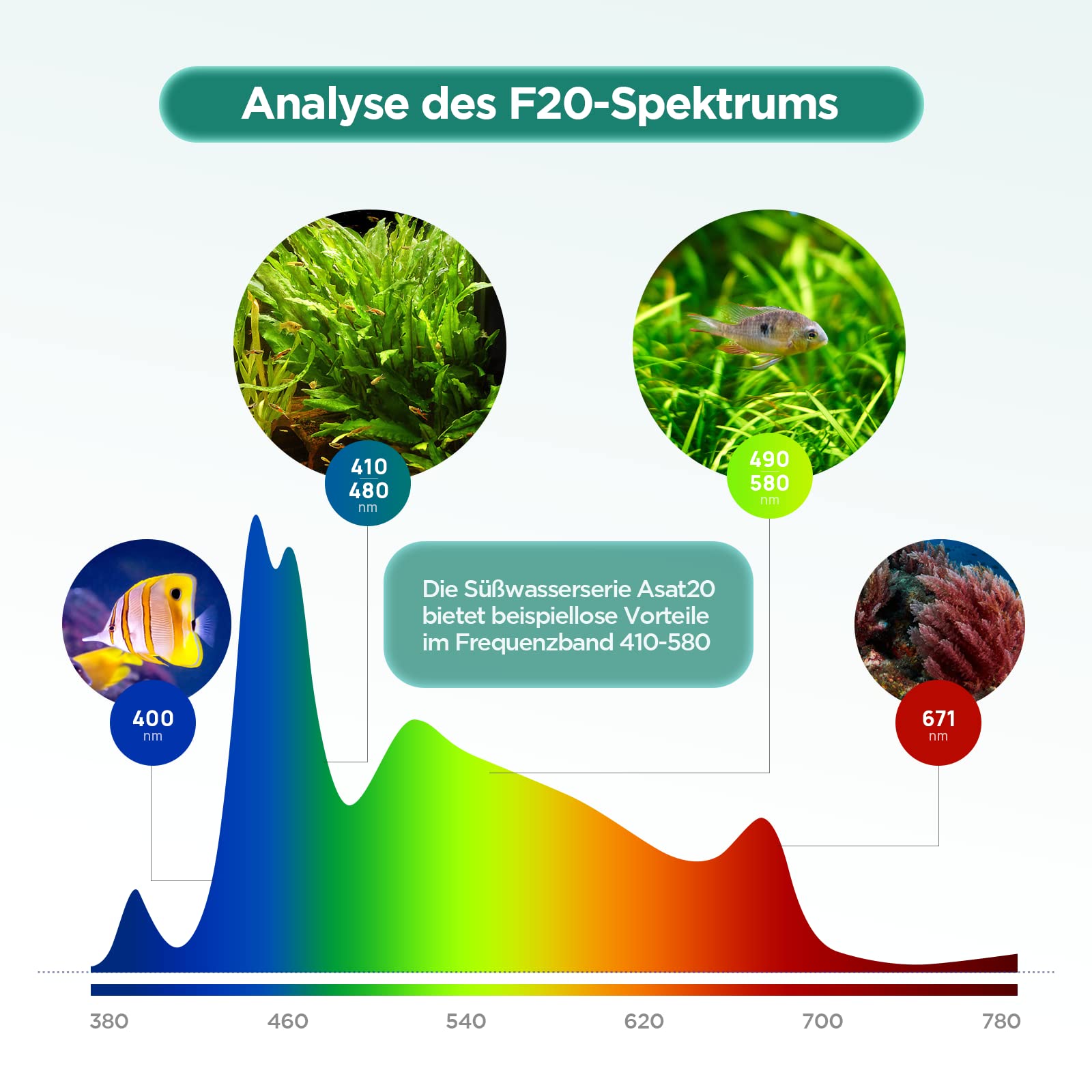 Lominie 15-W-Aquarienbeleuchtung,LED Aquarium Light Full Spectrum 15°-60° Adjustable Aquarium Focus Light Spotlight for Saltwater Freshwater Fish Tank (20W Süßwasserleuchte)