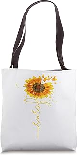 Jesus Sunflower Spiritual Christian Faith Religious Mom Gift Tote Bag