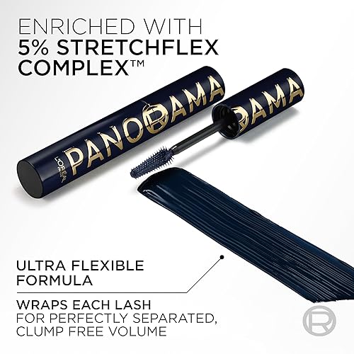Vista 18 de L'Oreal Paris Voluminous Panorama rímel, rímel voluminizador y alargador, lavable de larga duración y resistente a las manchas, negro más negro