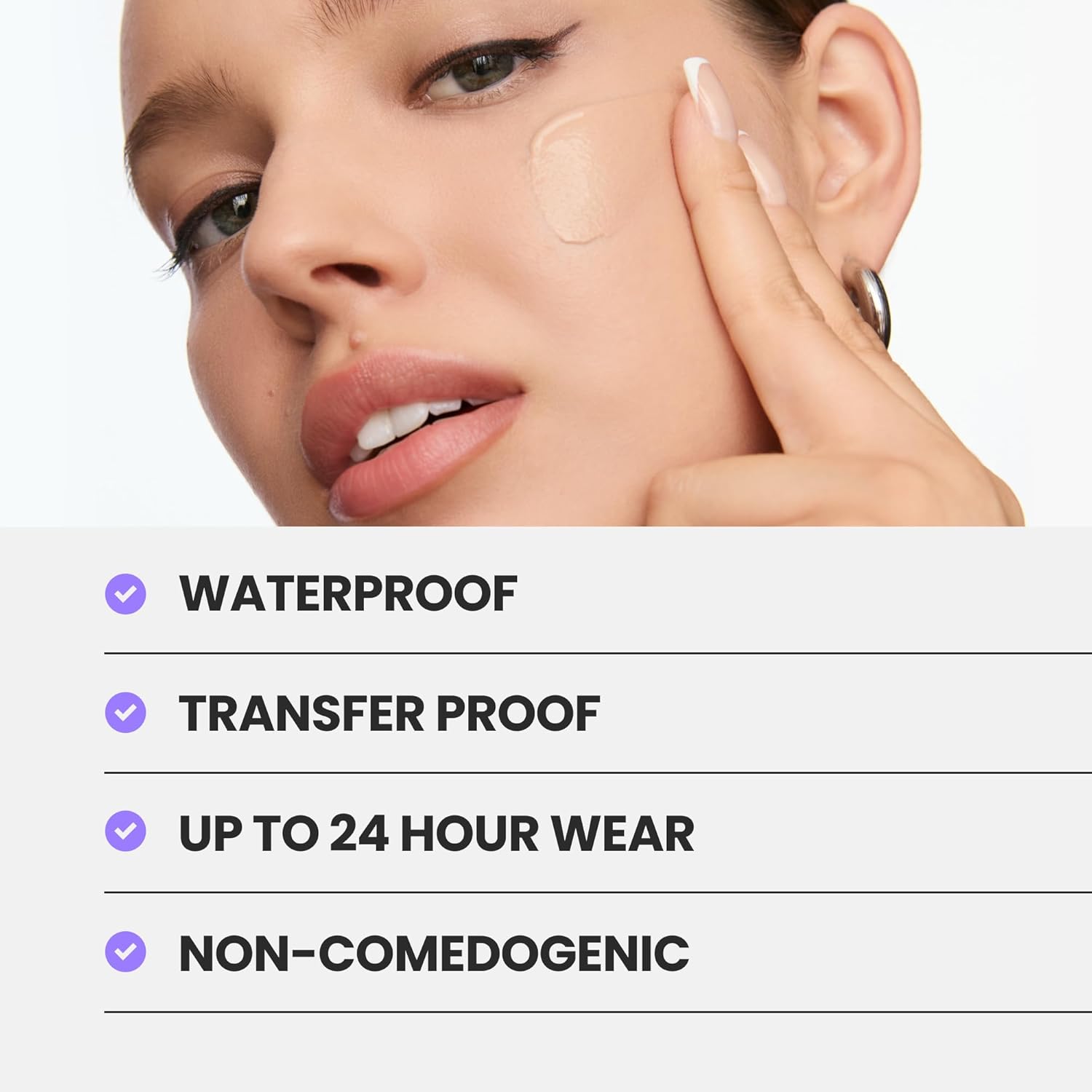 Wonderskin Hyper Bond All-Day Stay Serum Foundation – Waterproof, Transfer-Proof, 24HR Longwear Face Makeup with Niacinamide & Hyaluronic Acid – Lightweight, Natural Finish (Lunar) - Image 7