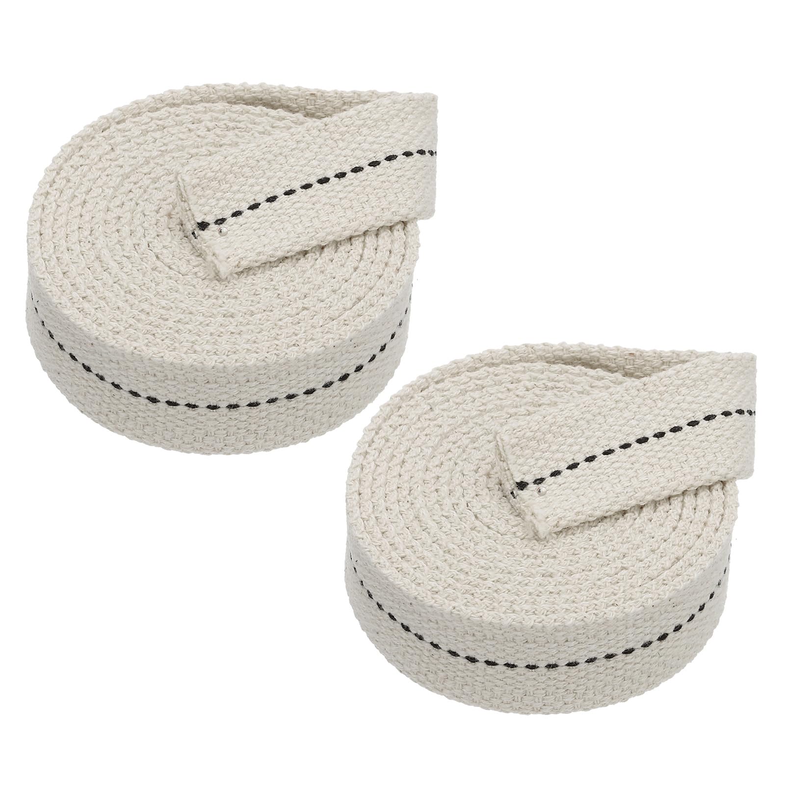 PATIKIL 1" Wide 6 Feet 100% Cotton Flat Wick, 2 Rolls Oil Lamp Wicks with Black Stitch for Kerosene Lamp Lantern Oil Burner