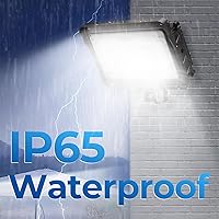 Vista 7 de CINOTON - Luz de inundación LED de atardecer a amanecer al aire libre de 50 W, luminaria de pared de seguridad impermeable IP65 de 7000 lúmenes