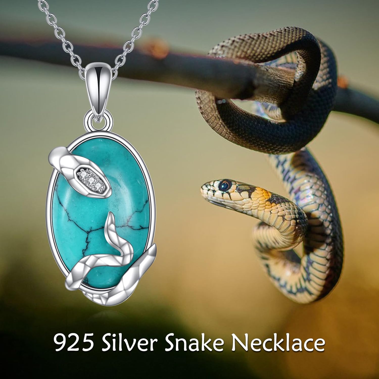 YFN Snake Pendant Necklace Gothic Jewelry Sterling Silver Animal Snake Necklaces for Women Men - Image 3