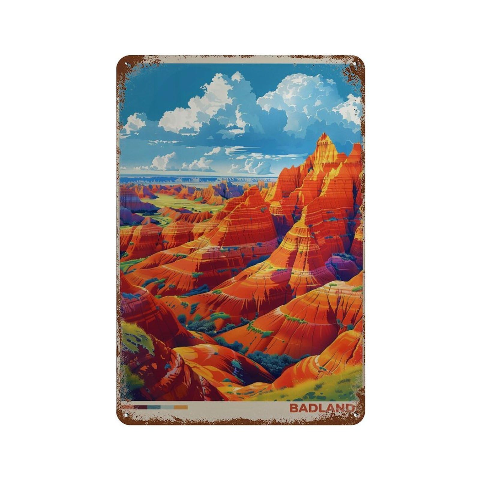 xiaoxiaoshen Badlands National Park Travel South Dakota Wall Decor Art Metal Tin Poster Modern Home Decor Art Home Bar Shop Decorations Vintage Sign 30x20cm