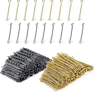 400 Pcs 2 Inch Hair Bobby Pins Kit,Secure Hold Fine Hair Pins for Women,Invisible Wavy Hair Clips Bulk with Clear Boxes,Metal Hair Clips for All Hair Styling(Blonde,Black)