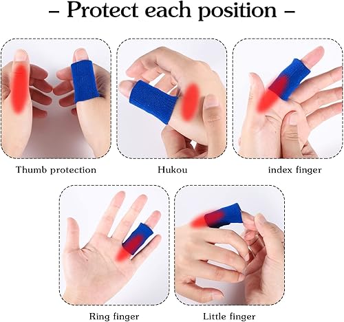 Miniatura 10 de 20 fundas protectoras para dedos, férulas deportivas para los dedos, soporte para el pulgar, fundas elásticas para el pulgar para aliviar el dolor,