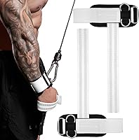 Vista 11 de MANUEKLEAR Muñequeras para levantamiento de pesas, correas de muñeca para levantamiento de pesas con cojín de cuero, correas de levantamiento