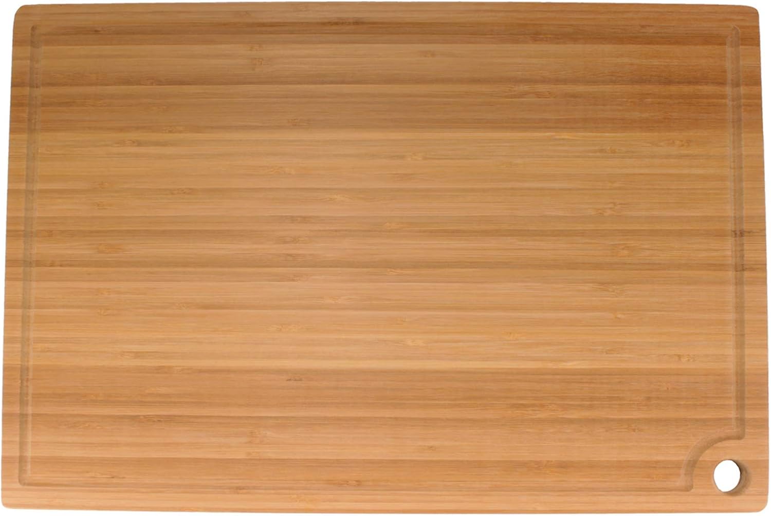 BambooMN Brand - Heavy Duty Premium Bamboo Cutting Board - 17.25"x11.75"x0.75" - Grooved - 1 Piece