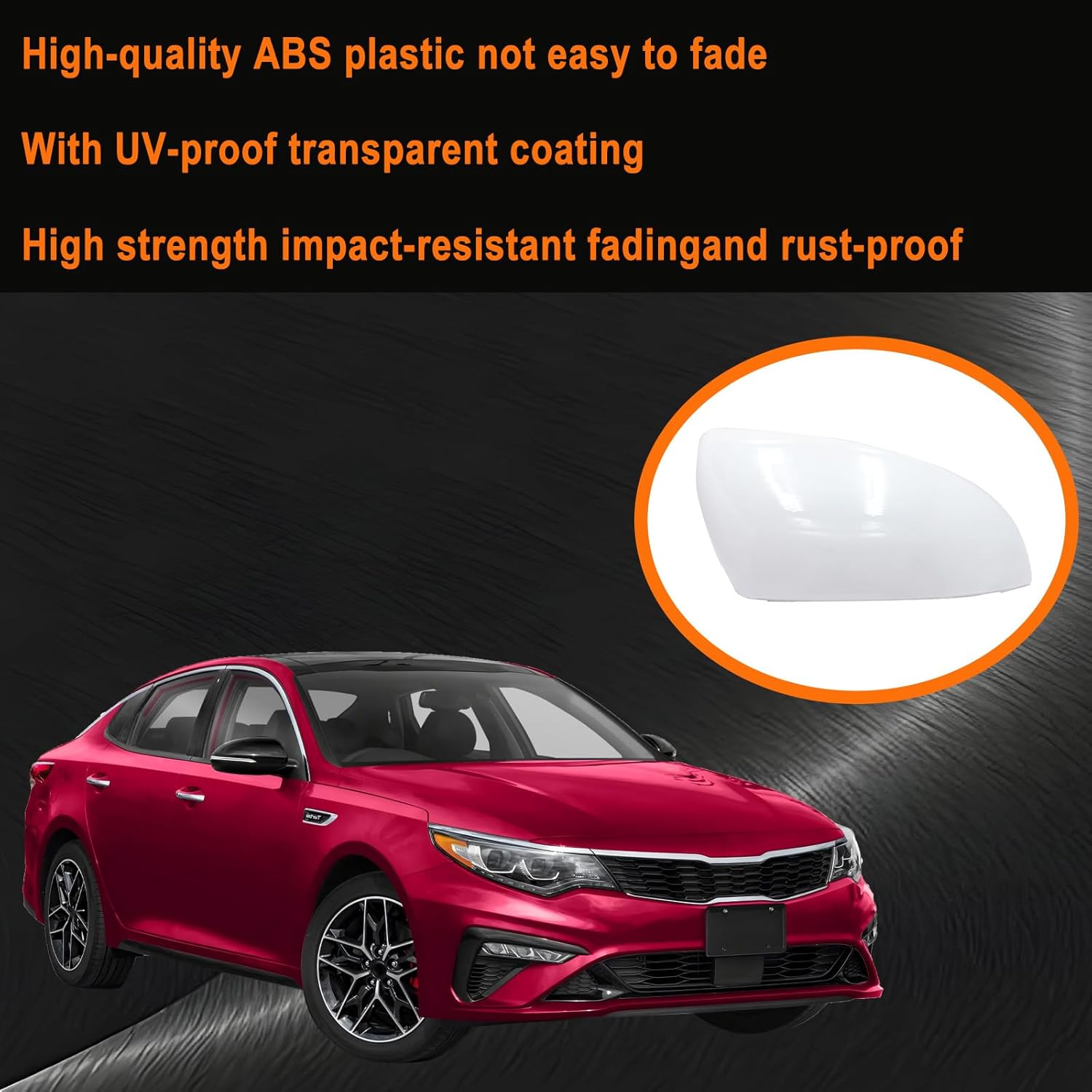 Right Passenger Side Replacement Mirror Cover Compatible with KIA K5 Optima 2016 2017 2018 2019 2020 Exterior Door Side Rearview Mirror Cap Cover With Turn Signal Light Pearl (White)