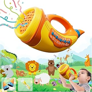 Animal Caller Toys for Kids 2 Modes 30 Real Animal Sounds Effects,Funny 3 Levels of Light Brightness Challenge Loud Noisy Toys Annoying Kids Gifts Hunting for Boys Girls Ages 3+(Orange)