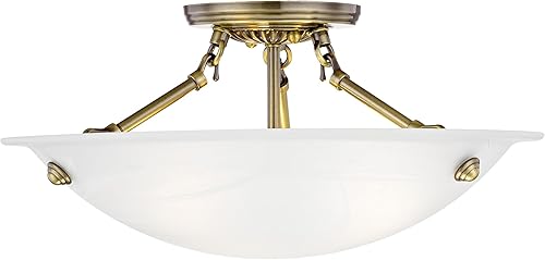 Livex Lighting 4273-01 Oasis - Soporte de techo con 3 luces, latón antiguo