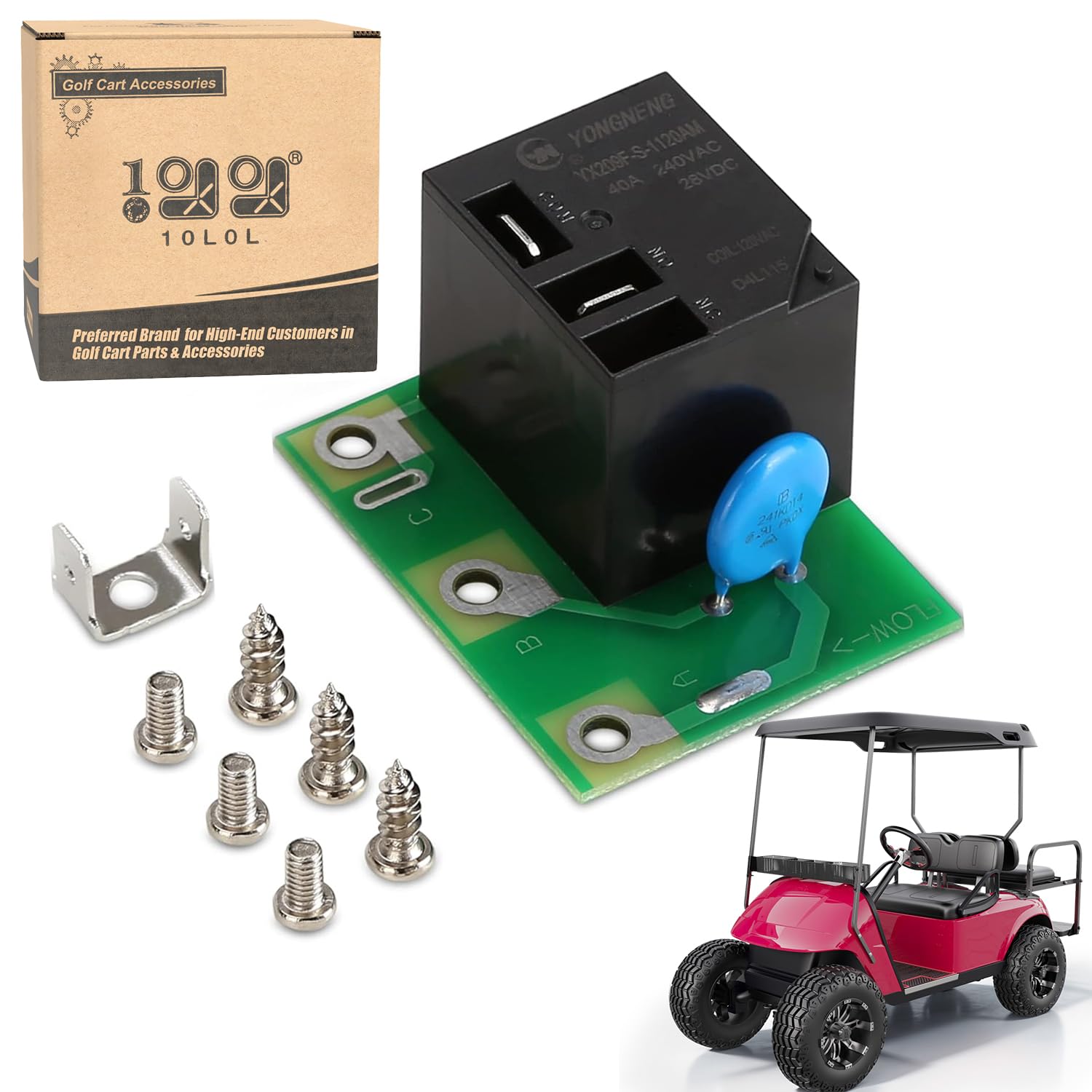 10L0L Charger Relay Board Assembly for EZGO PowerWise II Battery Chargers, OEM# 603197 5957