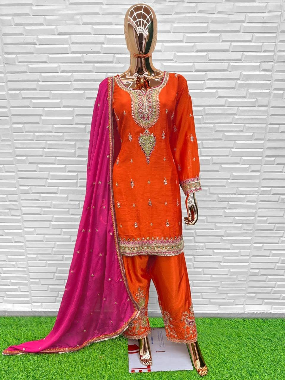 Indian Pakistani Women's Ready to wear ethnic Shalwar Suit for Eid Party Wedding Festivals 3001