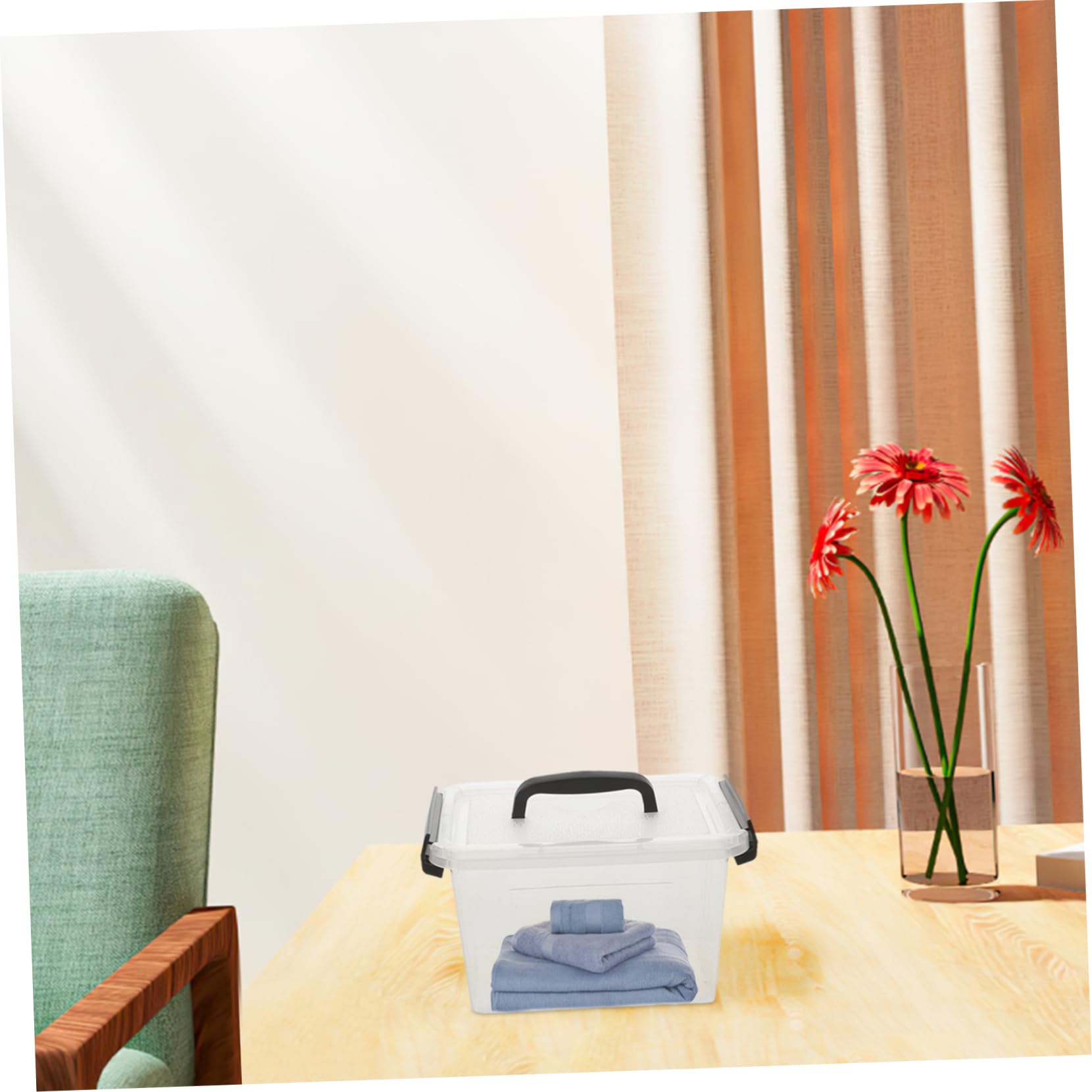 PRETYZOOM Set da 6 Scatole di Plastica con Coperchio e Chiusura, Design Trasparente Versatile per Conservare Cancelleria e Medicinali, per Scrivania e Cassetto