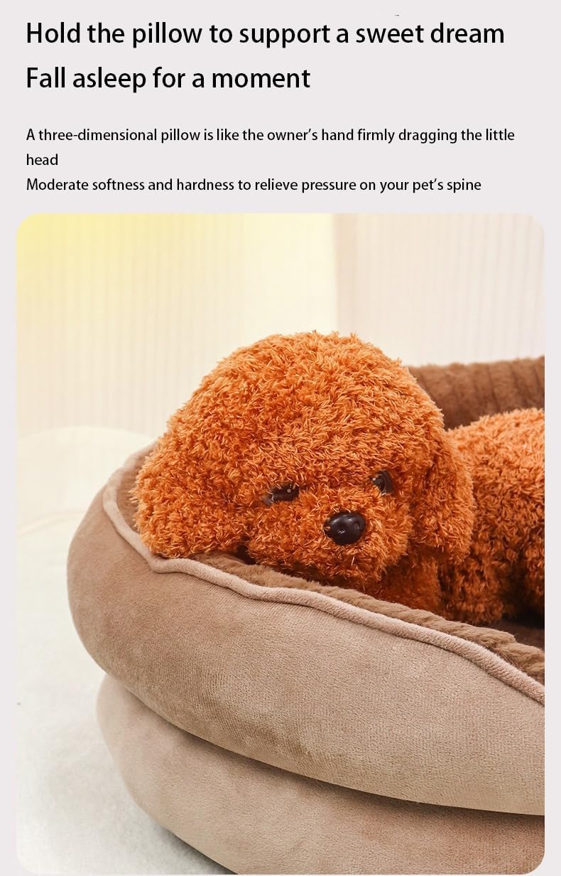 Fluffy Plush Calming Pet Sofa Sleeping Mat,Comfy Kennel Pad Couch Anti-Slip Dog Bed for Indoor Cat Bed.