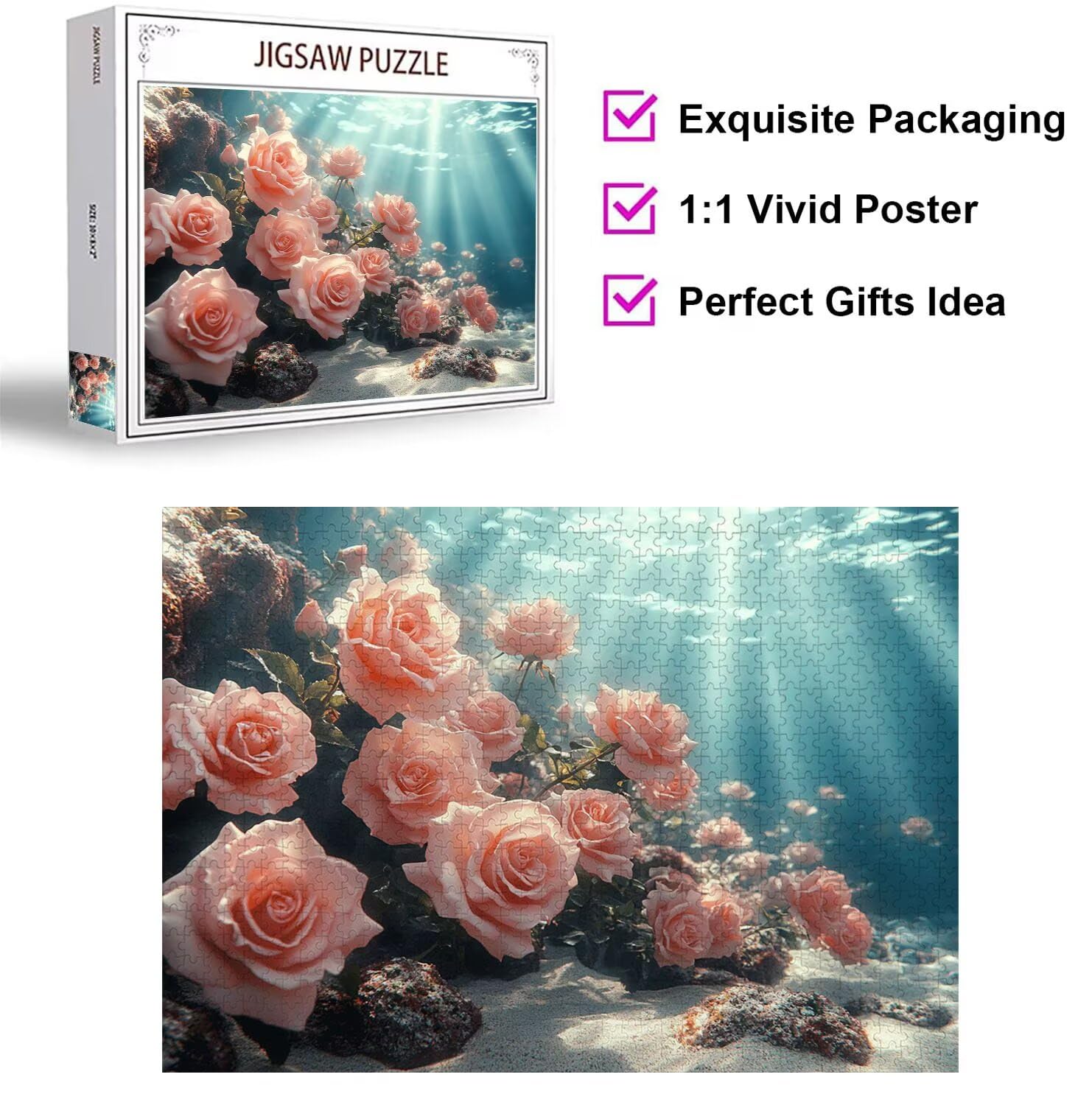 Puzzle 4000 elementów kwiat wyzwanie klasyczne puzzle, n-303 | Rodzinne puzzle, zajęcia relaksacyjne, trudna sztuka puzzle róża, imponujące wyzwania, prezent dla kobiet