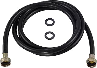 Eastman Washing Machine Fill Hose, 3/4 Inch FHT Connection, 8 Foot Black Rubber, 60327N