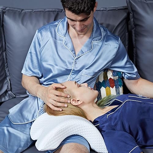 Miniatura 2 de Almohada de memoria arqueada para parejas, almohada cervical con agujero para el cuello, almohada cervical para parejas, espuma viscoelástica en