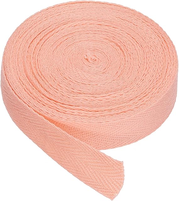 PATIKIL Cotton Twill Tape 20mm(3/4") 9m(10 Yards) Cotton Ribbon Bias Binding Tape Herringbone Webbing Trim for Sewing Gift Wrapping Craft DIY Pink