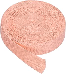 Ruban En Sergé De Coton 3/8" (1cm) - 10 Yards (9m) - Rose Clair Pastel - Pour Couture, Emballage Cadeau, DIY