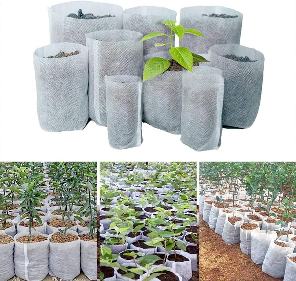 300Pcs Biodegradable Non-Woven Seedling Nursery Bag, for Plant Grow Bags Fabric Pouch Pots Eco-Friendly Planting Bags (Size : 18x20cm (300pcs))